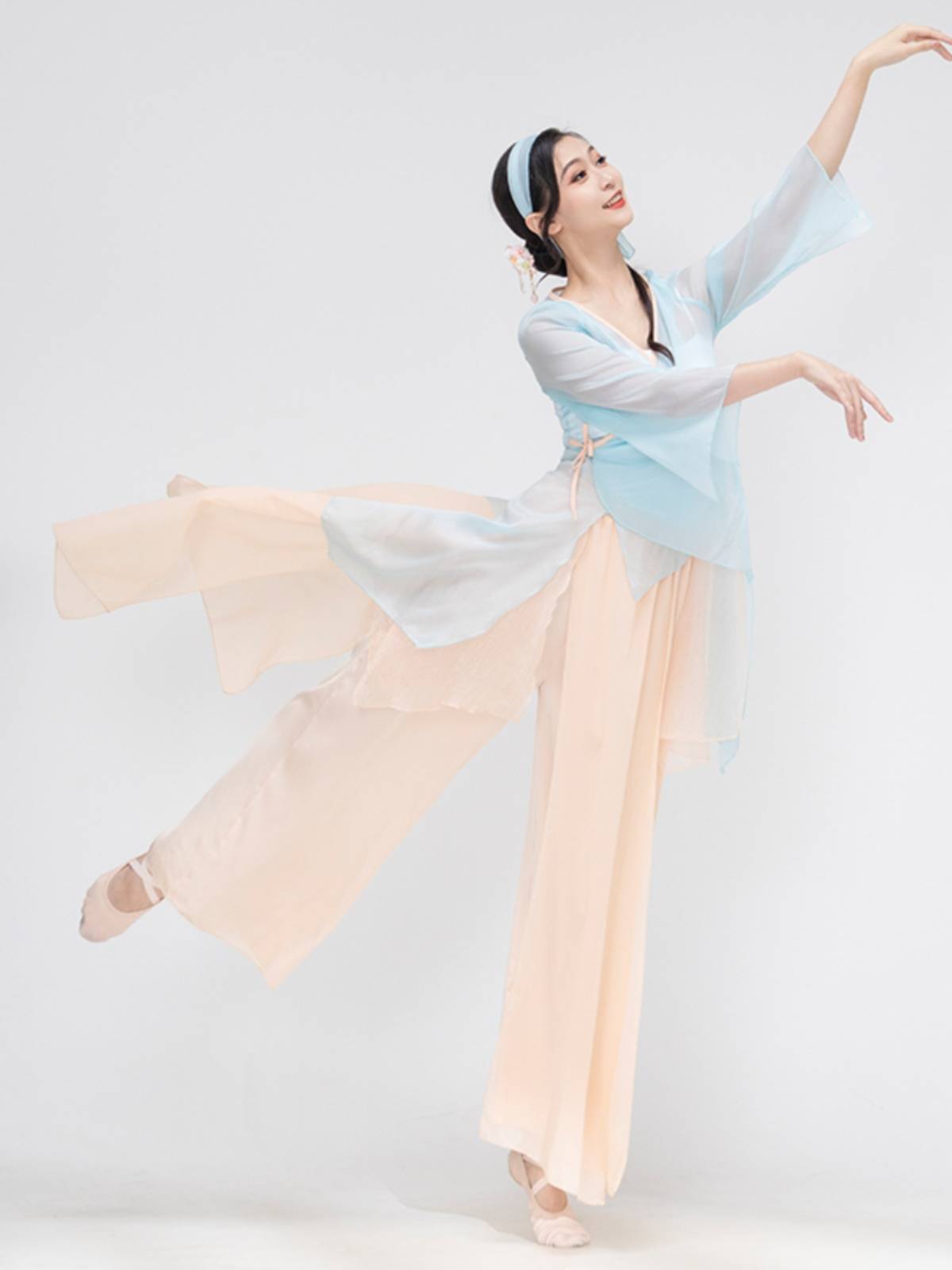 Classical dancing top female national style performance clothing set Chinese dance ancient gauze jacket practice dance dance clothing
