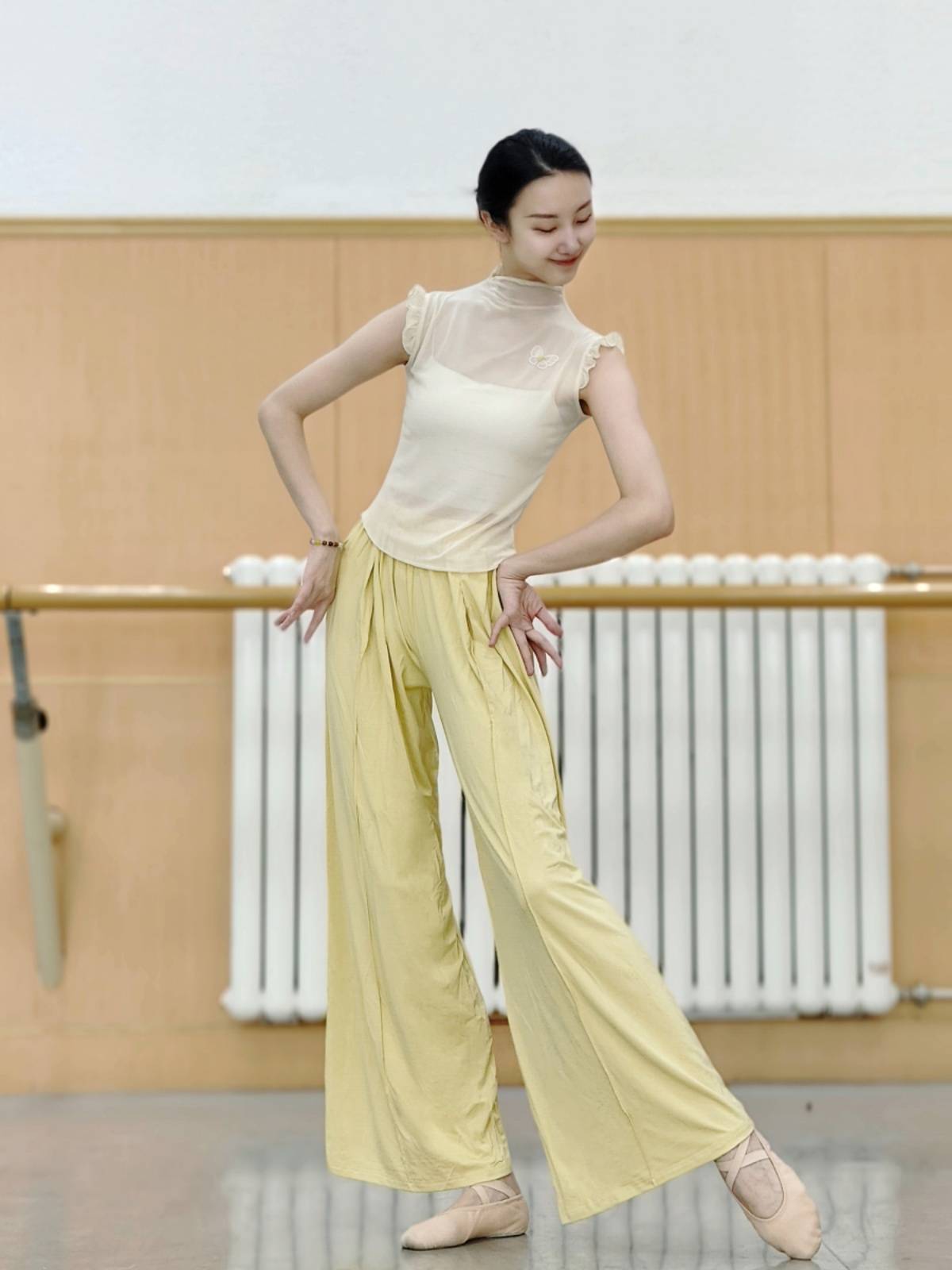 Classical dance gauze short -sleeved practice clothes slim butterfly dance clothing clothes, Chinese dance body rhyme, national style