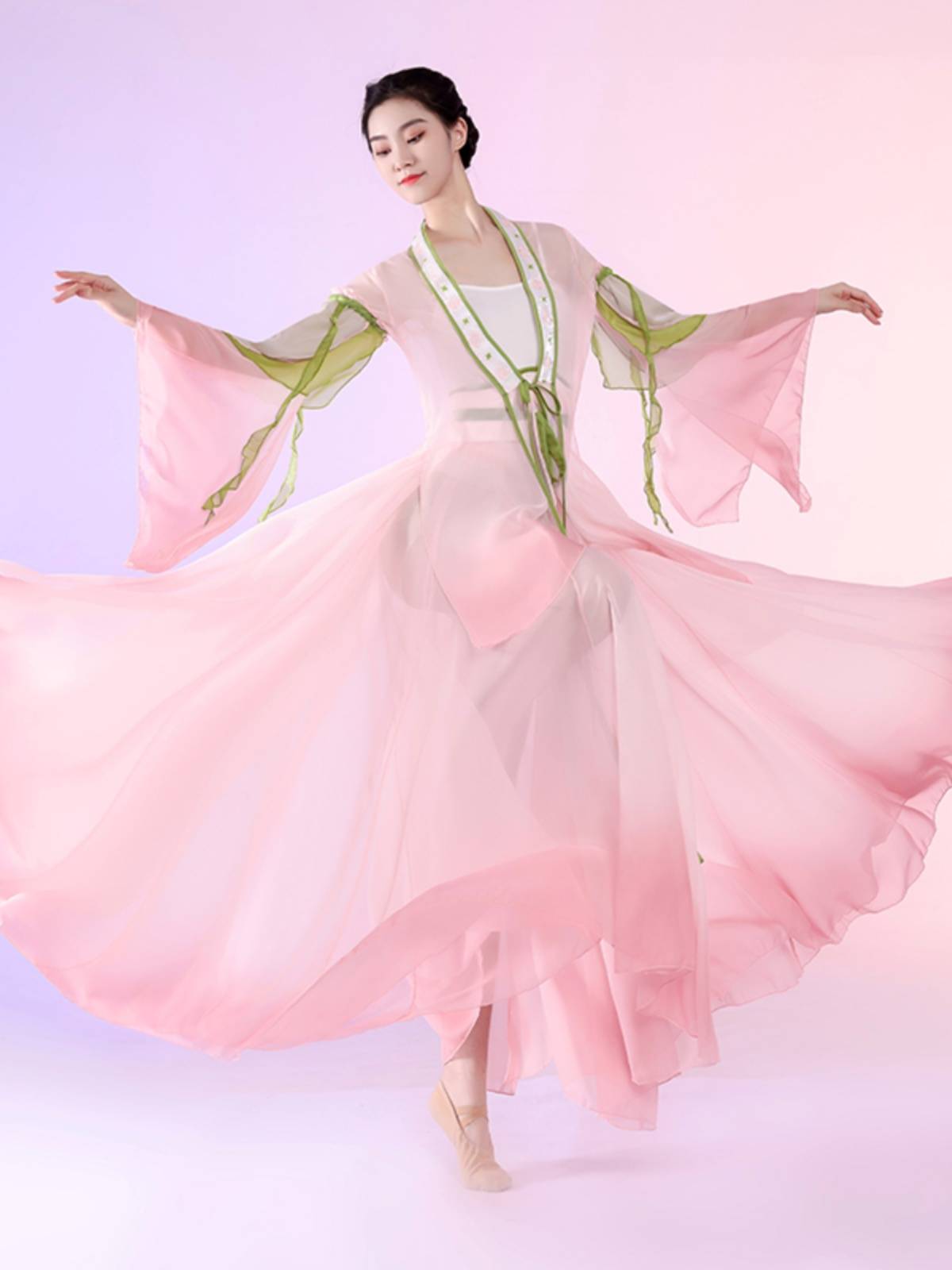Classical dance clothing female elegant ancient style yun gauze clothes outside the jacket Han Tang performance service practice uniform skirt