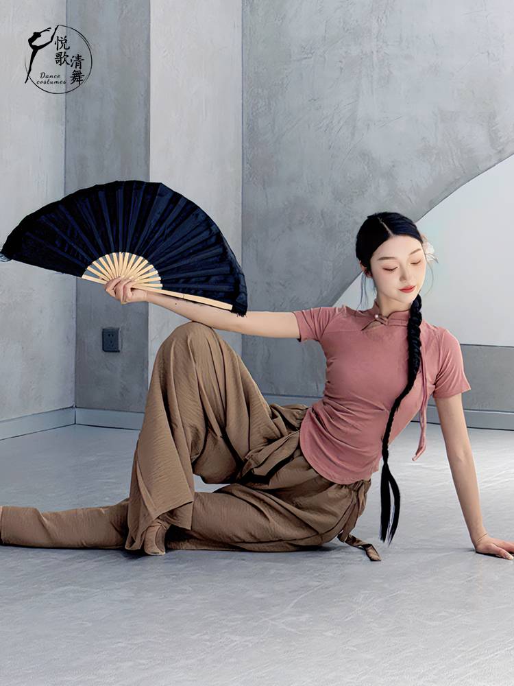 Classical dance new top -top art test -shaped sportswear modern dance long -sleeved Chinese dance cheongsam standing dance dance raw exercise uniform