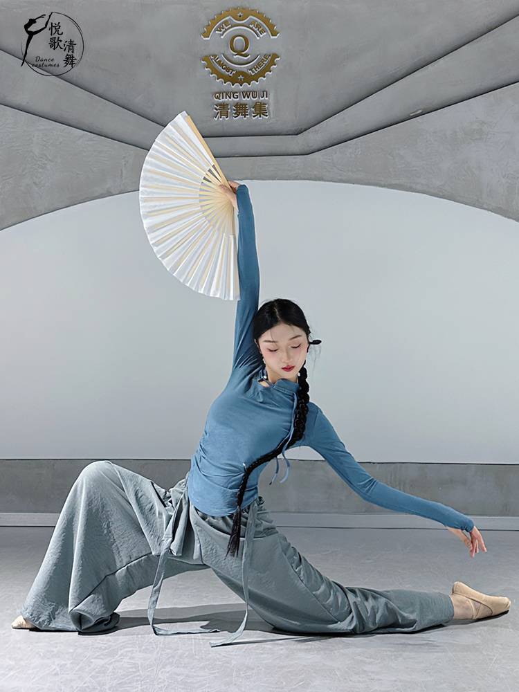 Classical dance new top -top art test -shaped sportswear modern dance long -sleeved Chinese dance cheongsam standing dance dance raw exercise uniform