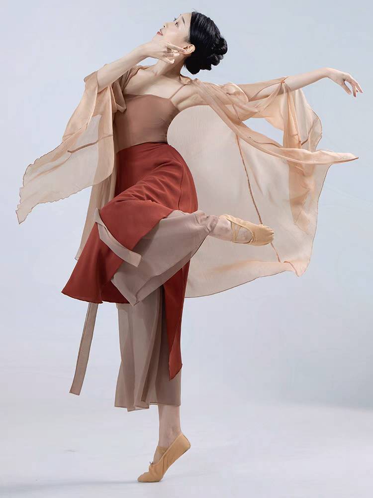 Classical dance clothing female spoofed sleeve cloak cardigan gauze performance service practitioner Chinese style performance service
