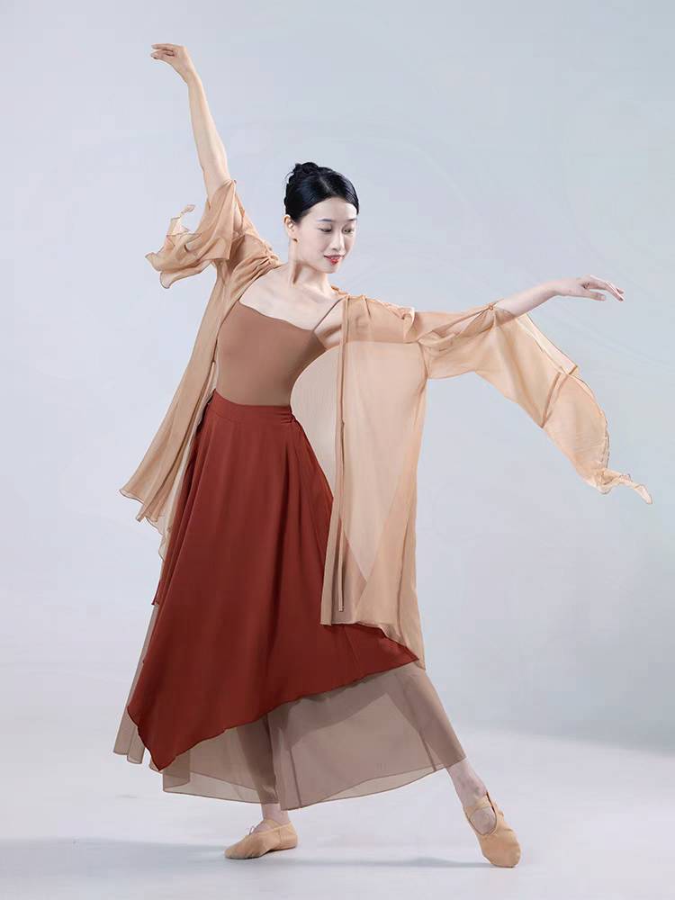 Classical dance clothing female spoofed sleeve cloak cardigan gauze performance service practitioner Chinese style performance service