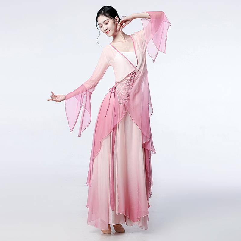Neo -classical dance clothing body rhyme butterfly gradient chrysanthemum women's elegant training skills Chinese dance performance service