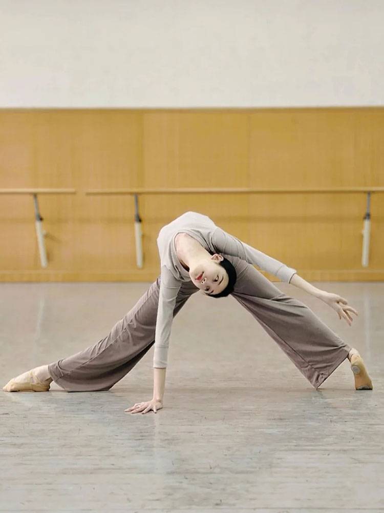 Modern dance top female slim -fitting thin dance service long -sleeved student art test formal clothes Chinese classical dance training suit