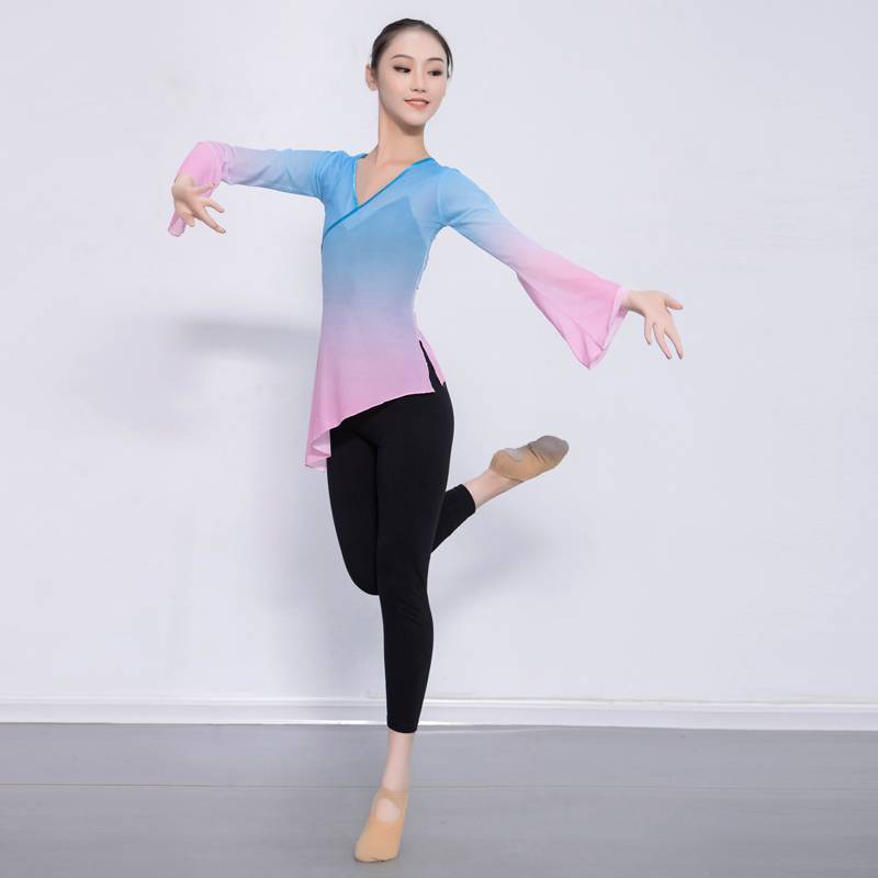 Factory selling classical dance H practitioners, female Chinese dance, elegant gradient horn sleeve national dance