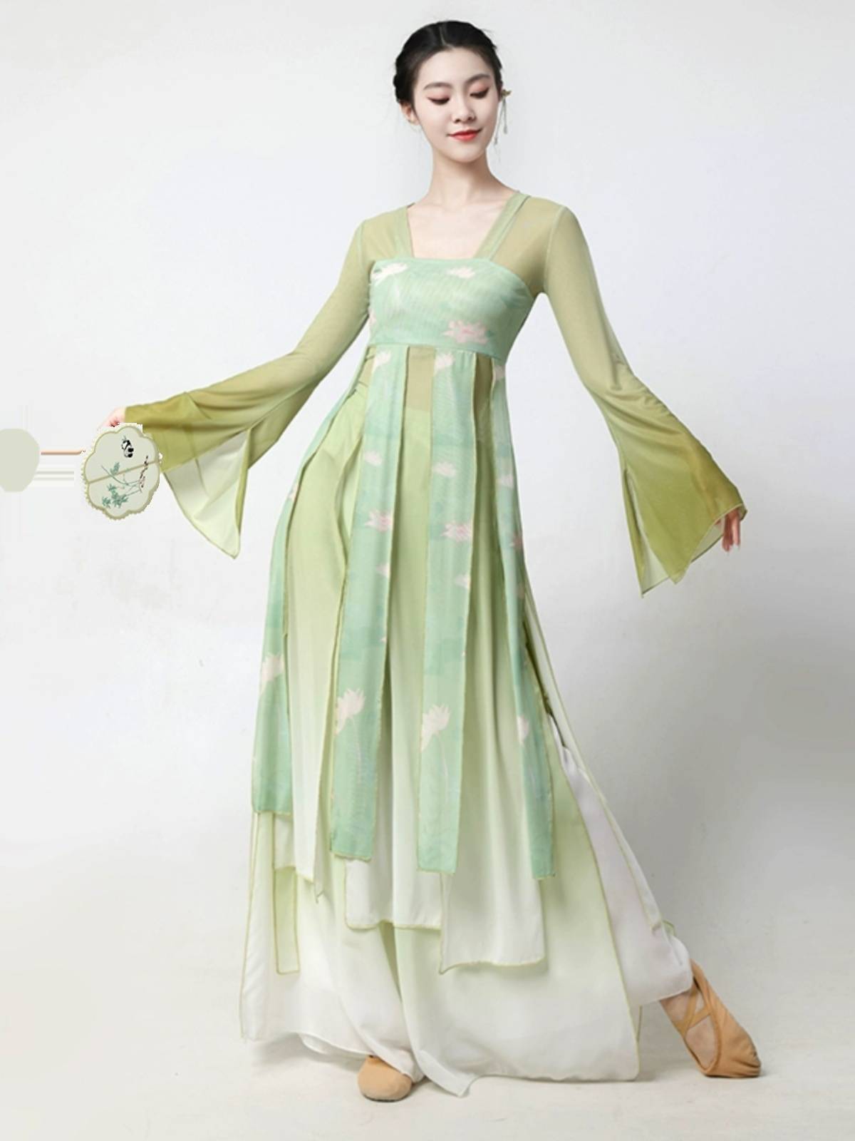 Classical dance dance clothing female elegant Chinese dance lotus dance skirt body rhyme yarn practice clothes Han Tang dance performance service