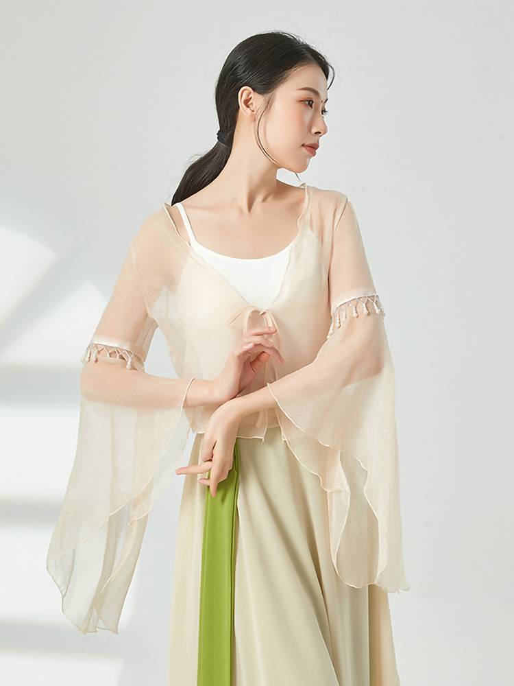 Classical dance dance clothing female gauze Chinese dance immortal pearl elegant top performance clothing practice clothing