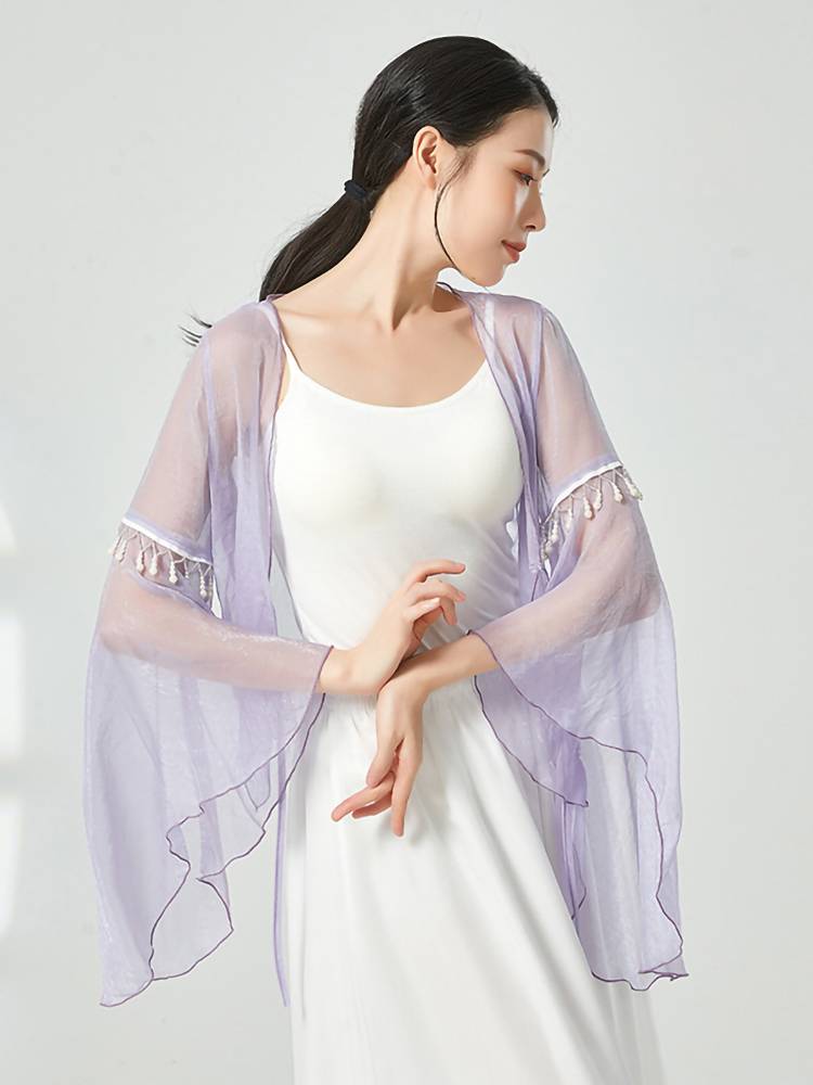 Classical dance dance clothing female gauze Chinese dance immortal pearl elegant top performance clothing practice clothing