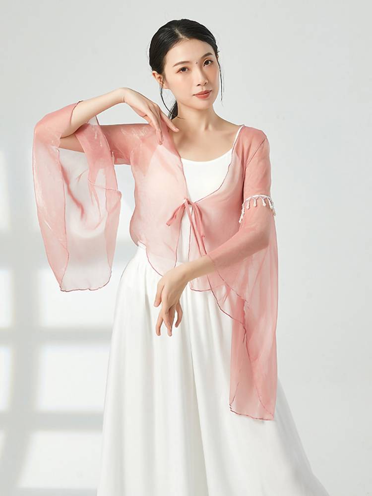 Classical dance dance clothing female gauze Chinese dance immortal pearl elegant top performance clothing practice clothing