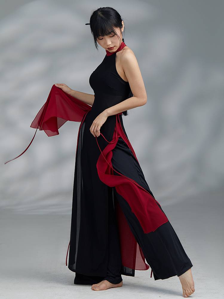 Gorgeous Solo Show Classical Dance Server Female Dip Caps Gargam Gaunting Gaunting Cheongsam Severalted Gauze Leading State Style Practice Services