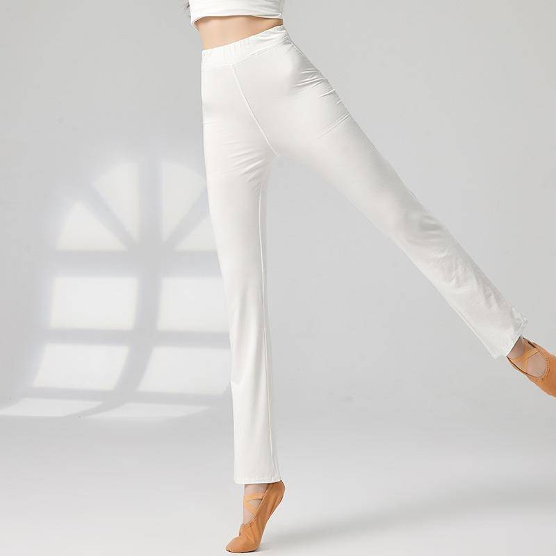 Dance practice pants straight micro -La female modern classical dance training yoga dancing clothing black is thin