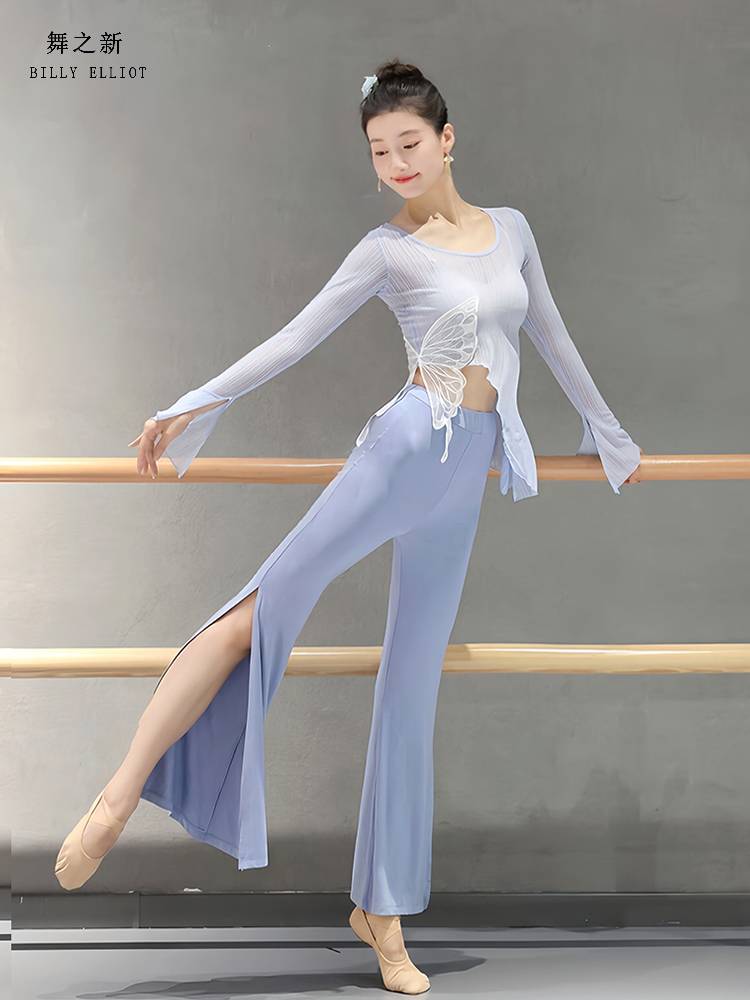 Classical dance gauze body rhyme net yarn clothes Chinese dance performance service female elegant training dance dance practice service summer