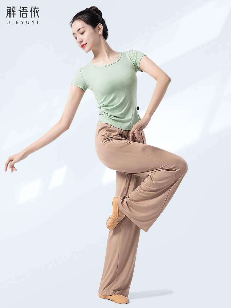 Practicing clothes Top Classic Dance Short -sleeved Female Chinese Dance Dance Clothing New Dancing Ancient Wind Clothing