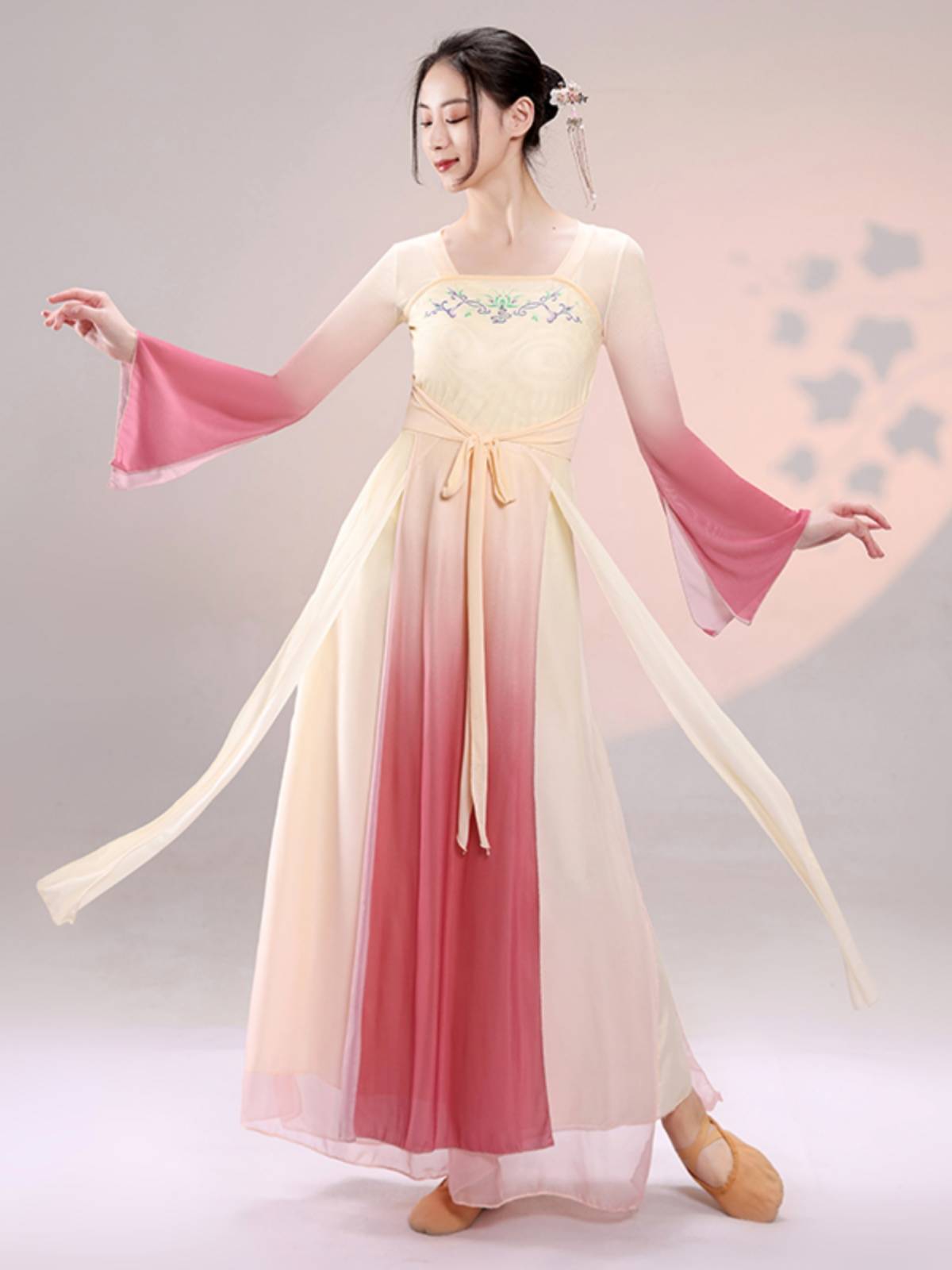 Classical dance clothing female elegant yarn long body rhyme dresses Chinese dance Han Tang style watch performance clothing