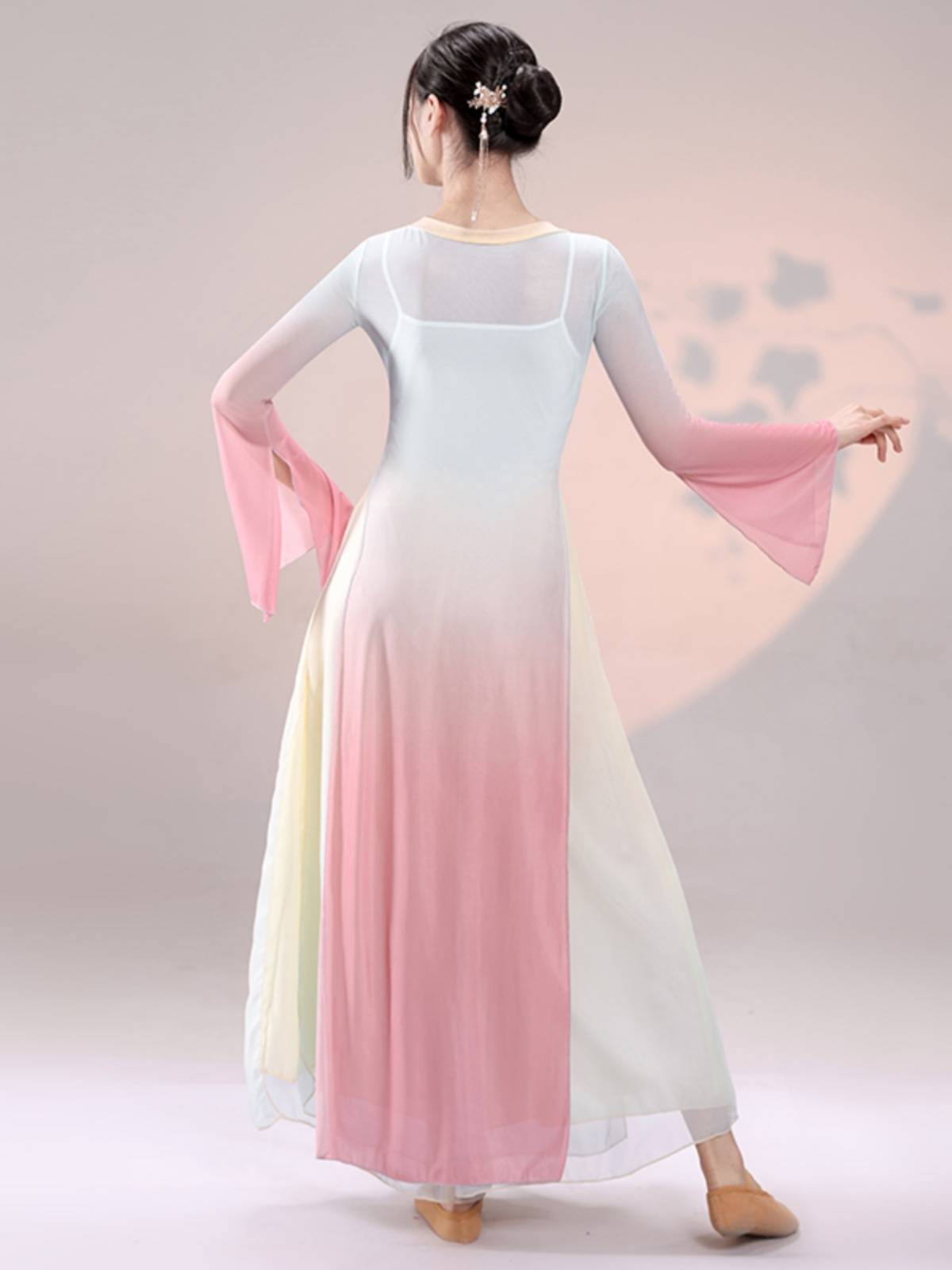 Classical dance clothing female elegant yarn long body rhyme dresses Chinese dance Han Tang style watch performance clothing