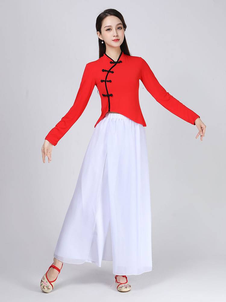 2024 Plaza Dance Clothing New Set Classical Dance Services Charm Chinese Wind Cotton Top Female Practicing Fairly Uniforms