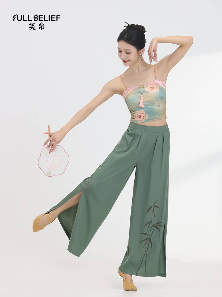 Fuxi Classical Dance Clothing Practice Service New Chinese Retro Printing Tibra