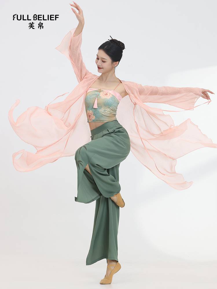 Fuxi Classical Dance Clothing Practice Service New Chinese Retro Printing Tibra