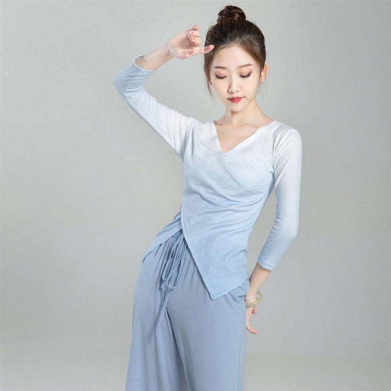 Modern representative performance dance clothing practice skills Gradient girls Chinese classical dance temperament body rhyme top clothing and clothing