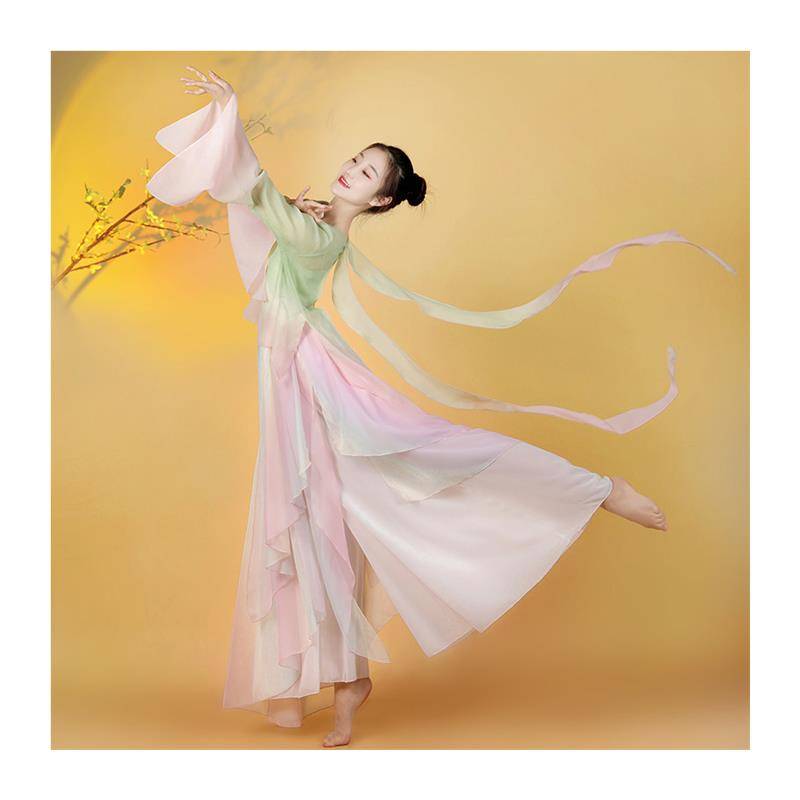 Spring March dance service Chinese style classical dance set female rhyme gradient chiffon Chinese dance exercise performance service performance service