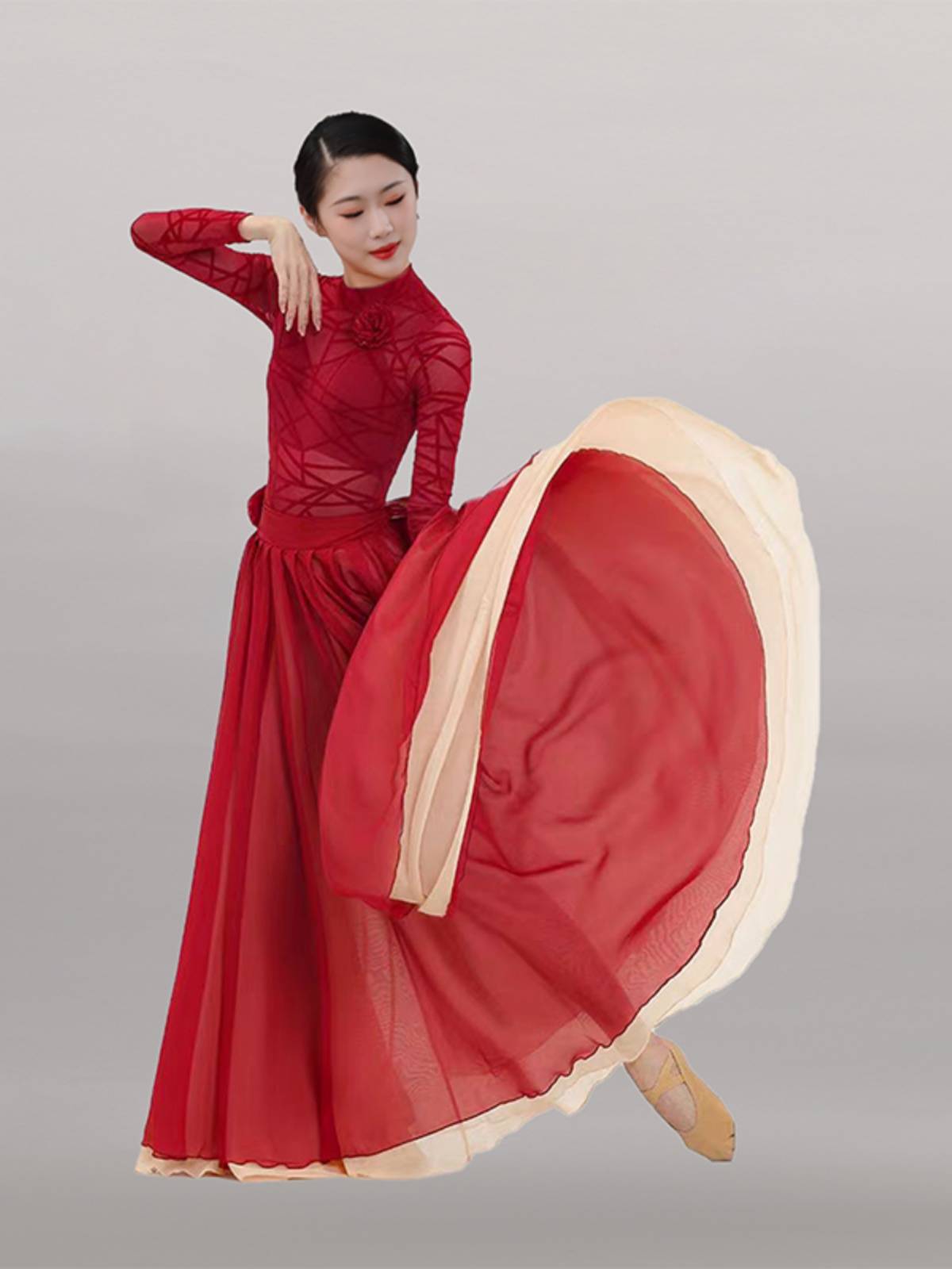 Classical dance clothes, rhyme, Jin Chen, the same red skirt body rhyme, exercise, performance, performance show