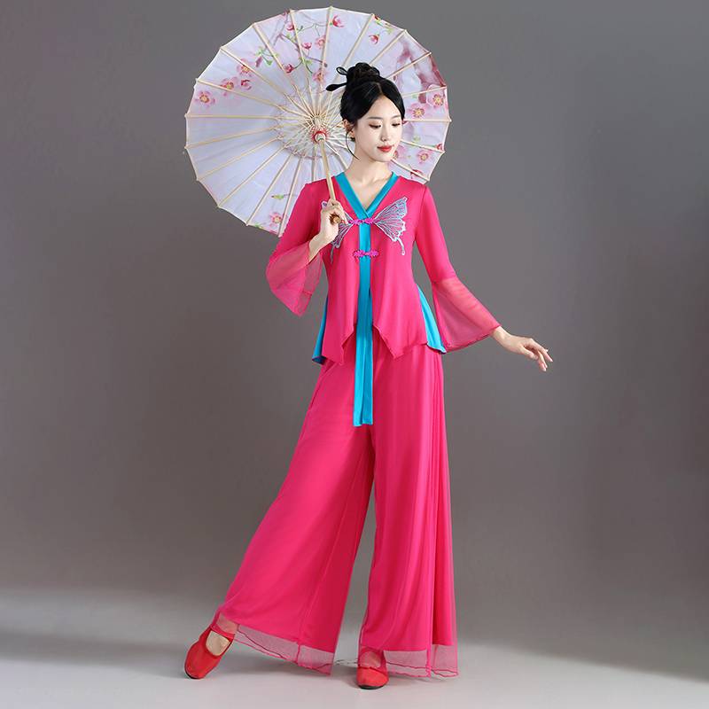 Classical dance clothing, elegant fairy body rhyme pants, Chinese dance Chinese dance, Chinese dance practice, performance, showing suit suits