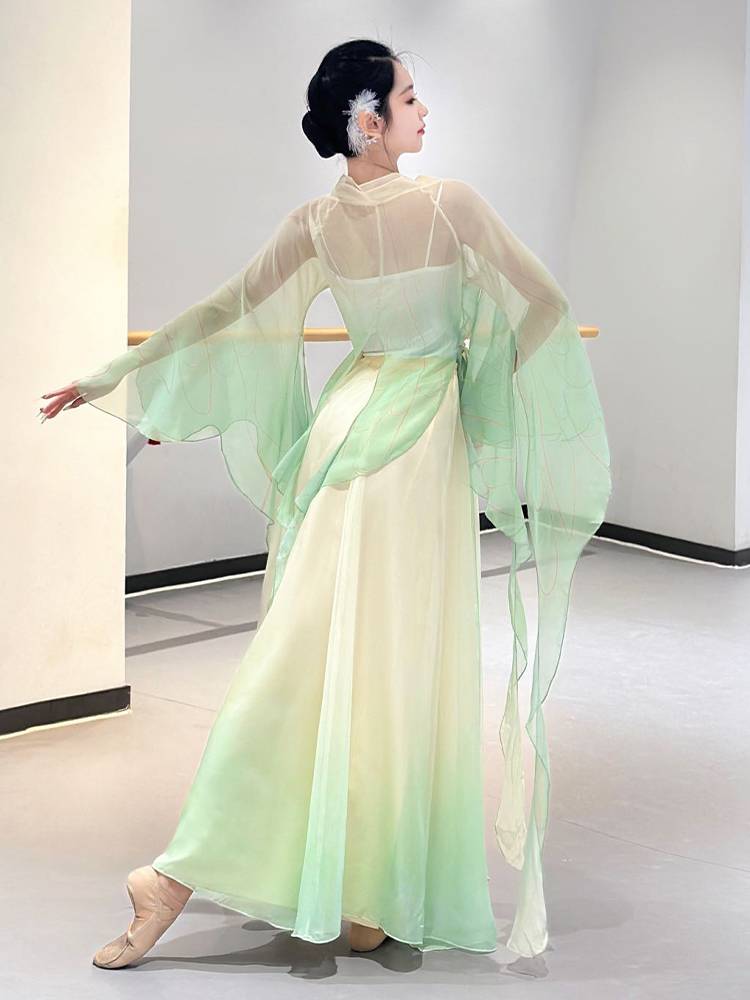 Classical dance clothing female elegant gradient gauze fairy dance service Chinese dance exercise service classical dance performance service
