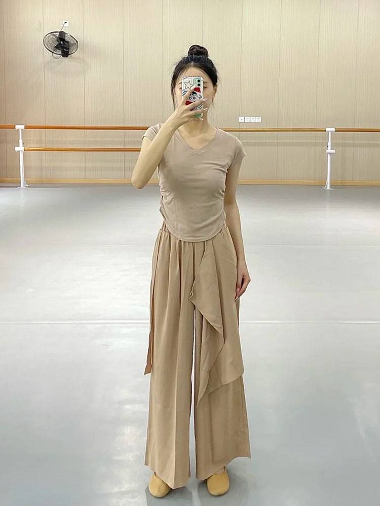 Dance practice service female student art test showing shirt Modern dance -shaped dressing Chinese classical dance training clothing