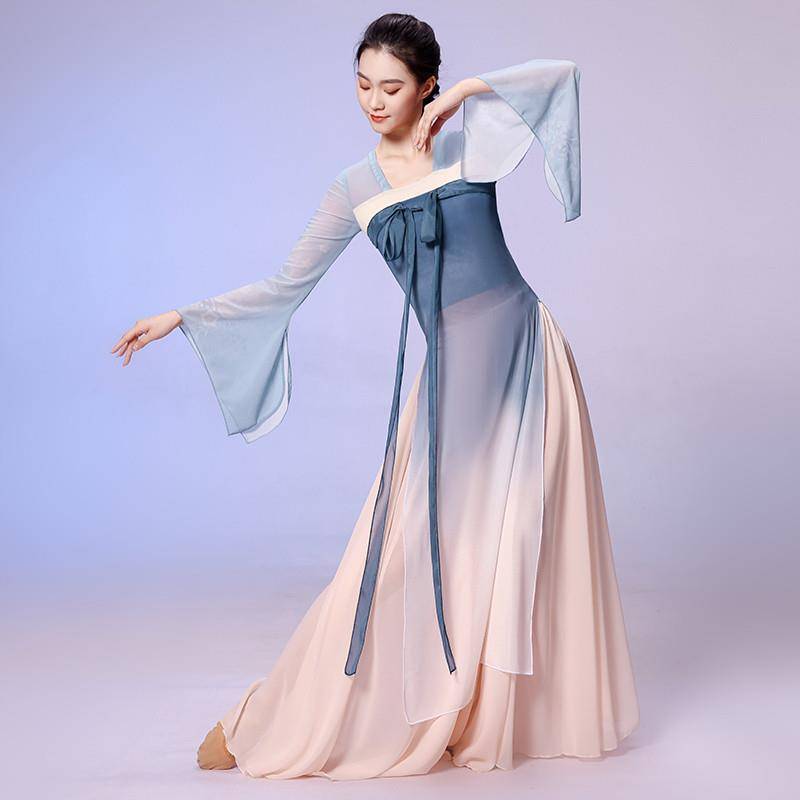 Classical dance dance service female Han Tang Qi ribbon ribbon fluttering long national clothing in the gauze dance showing Yi clothing
