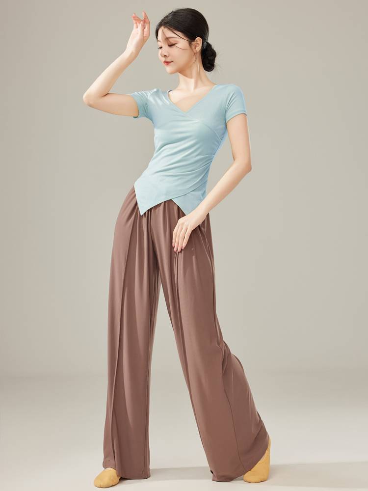 Shangmai dance service women's body experience service Chinese dance new short -sleeved slim modern dancing adult classical top