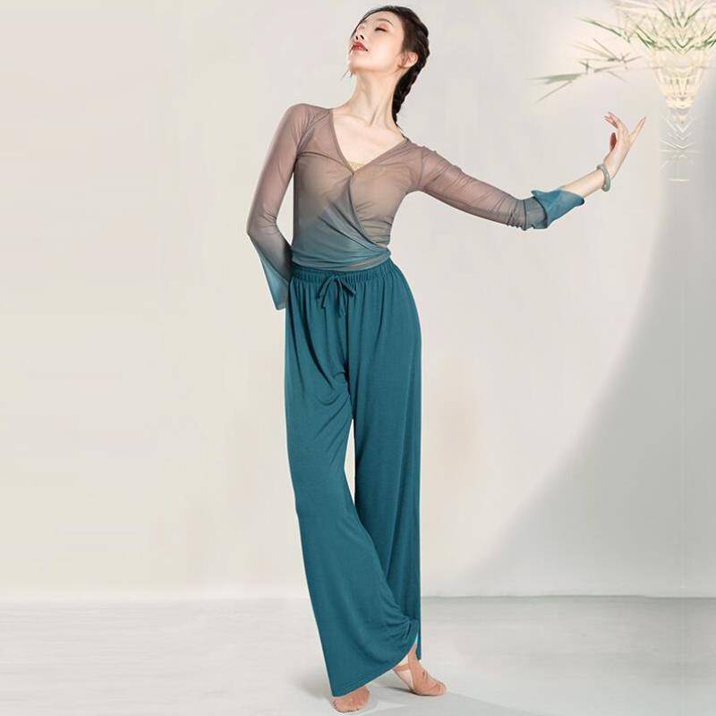 Dance Modern Dance Pants Chinese Dance Practice Clothing Four Seasons Extraordinary Classical Dance Body Wide Leg Pants