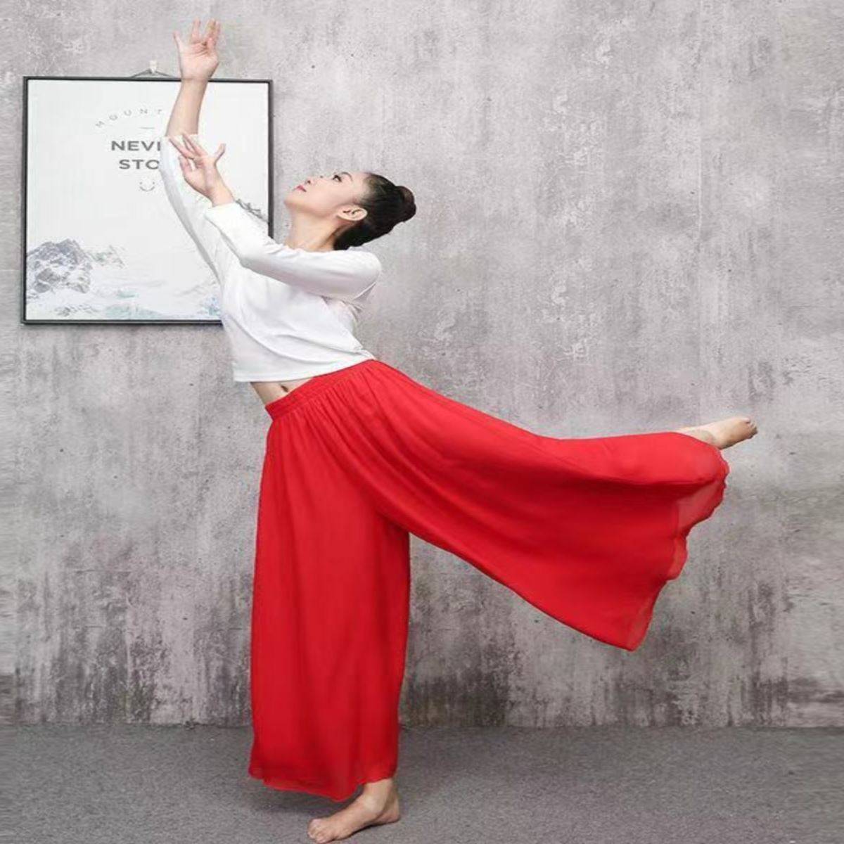 Classical dance pants elegant fairy performance clothing Chinese style yarn skirt practice dance skirt skirt skirt skirt wide -leg pants