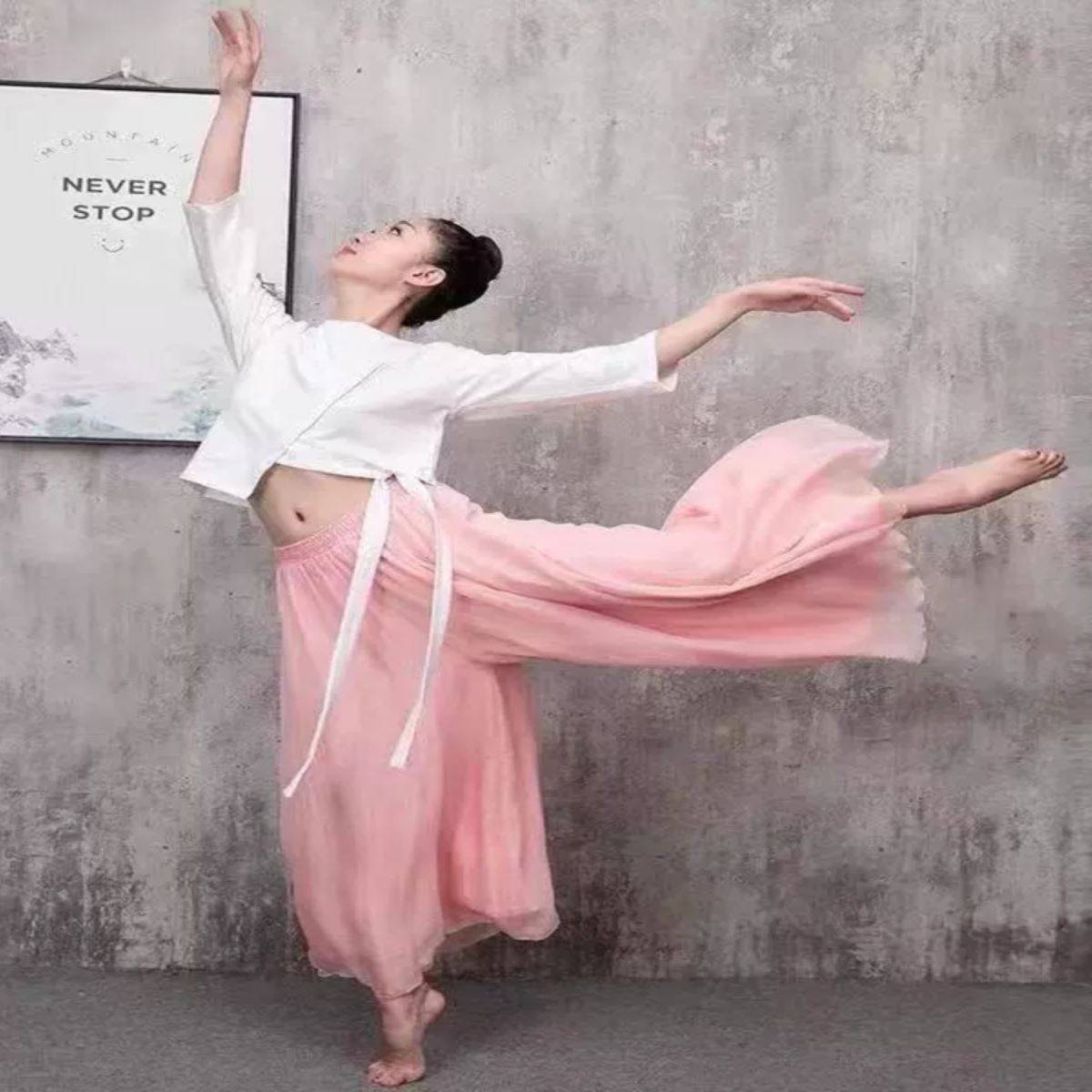 Classical dance pants elegant fairy performance clothing Chinese style yarn skirt practice dance skirt skirt skirt skirt wide -leg pants