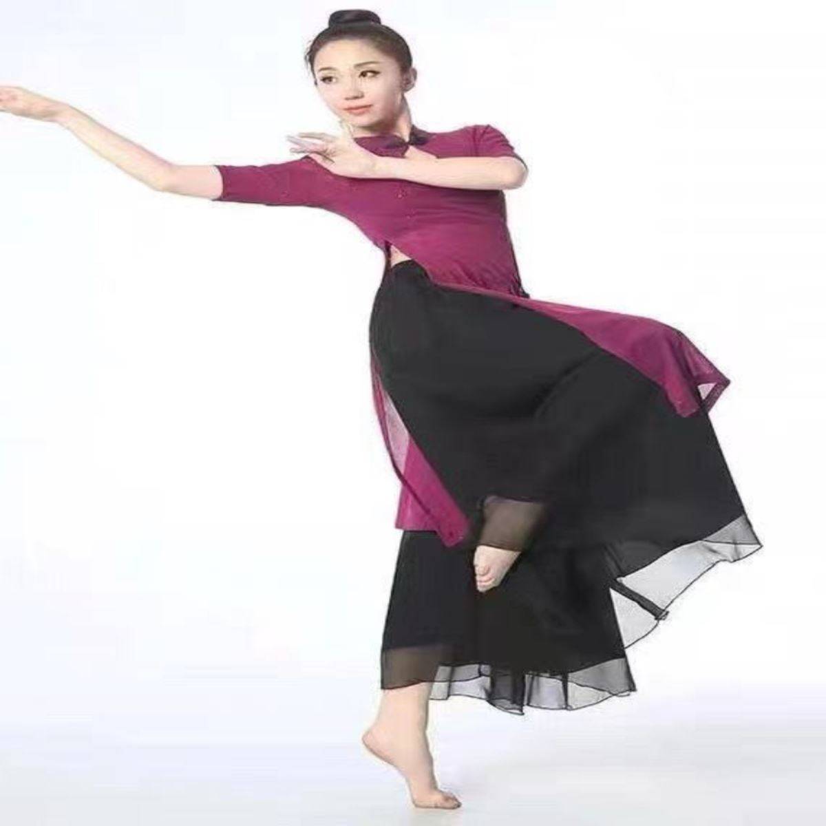 Classical dance pants elegant fairy performance clothing Chinese style yarn skirt practice dance skirt skirt skirt skirt wide -leg pants