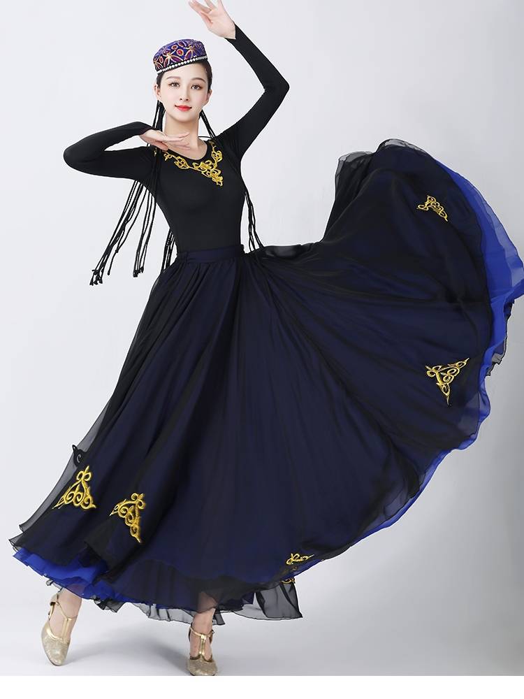 Xinjiang Dance Performance Server Big Skirt Female Victoria Dance Dance Art Test Practice Box Skirt National Dance Performance Service