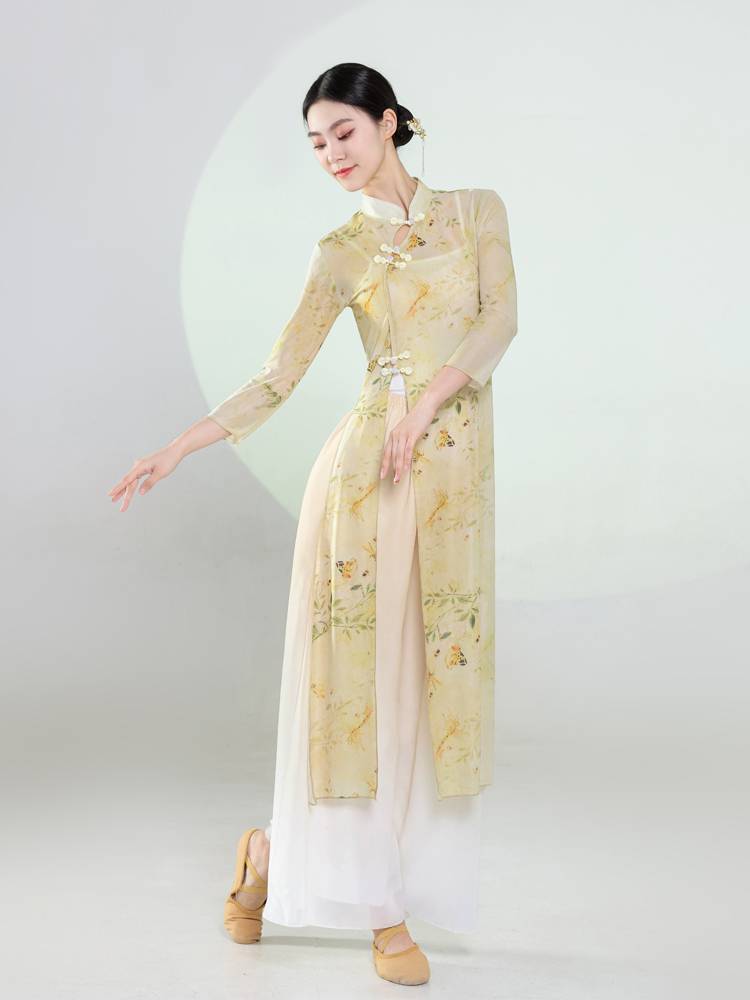 Classical dance cheongsam dance clothing Chinese style dance exercise kung fu, rhyme yae performance dance dance service girl elegant