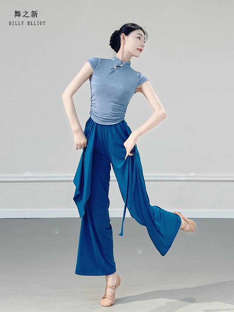 Classical dance new top Chinese dance clothing female cheongsam cheongsam collaring body training suit short -sleeved dance training service summer