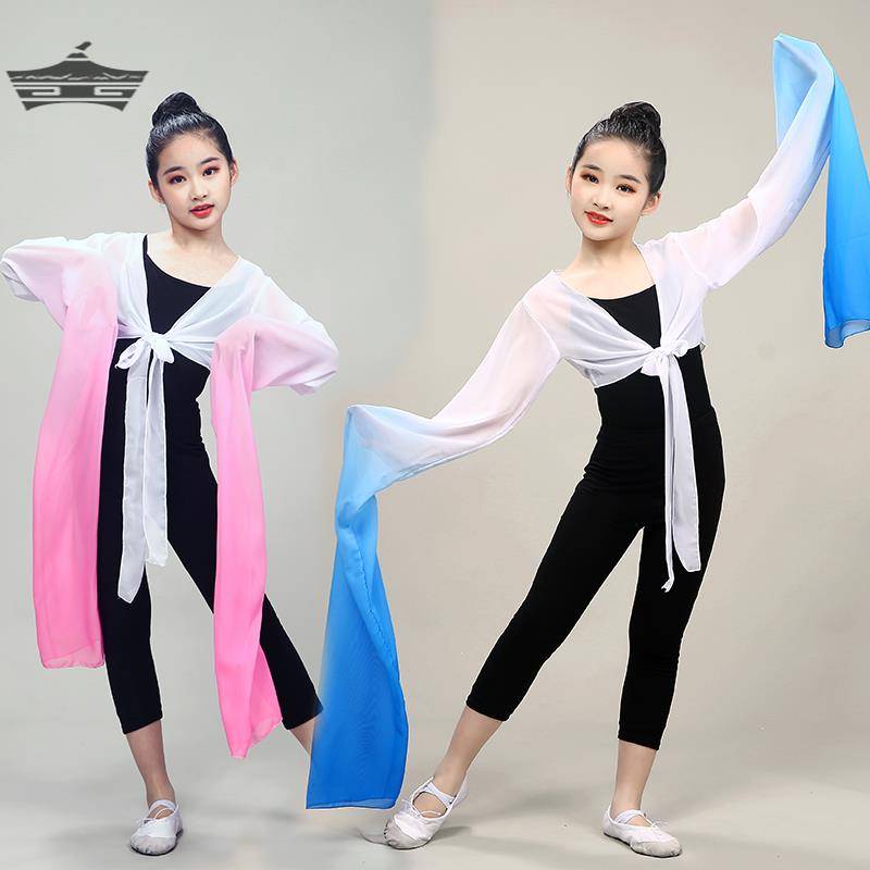 Water sleeve dance service children Caiwei Classical Dance Clothing Tibetan sleeve performance clothes shocking dance practice throwing sleeve top