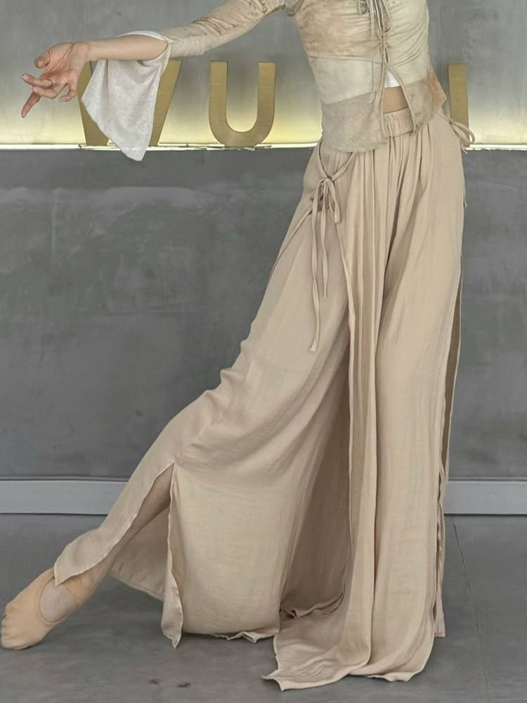 Classical dance exercise pants Chinese dance spring and summer pants performance service female modern dance wide -leg pants new elegant dance pants