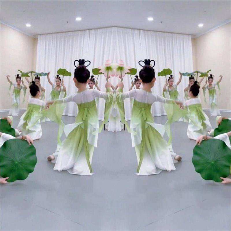 Jiangnan Caigan Lotus Classical Dance Performance Service Gradient Gine Dress Performance Service Performance Service Ancient Chinese Style Dance Female Women