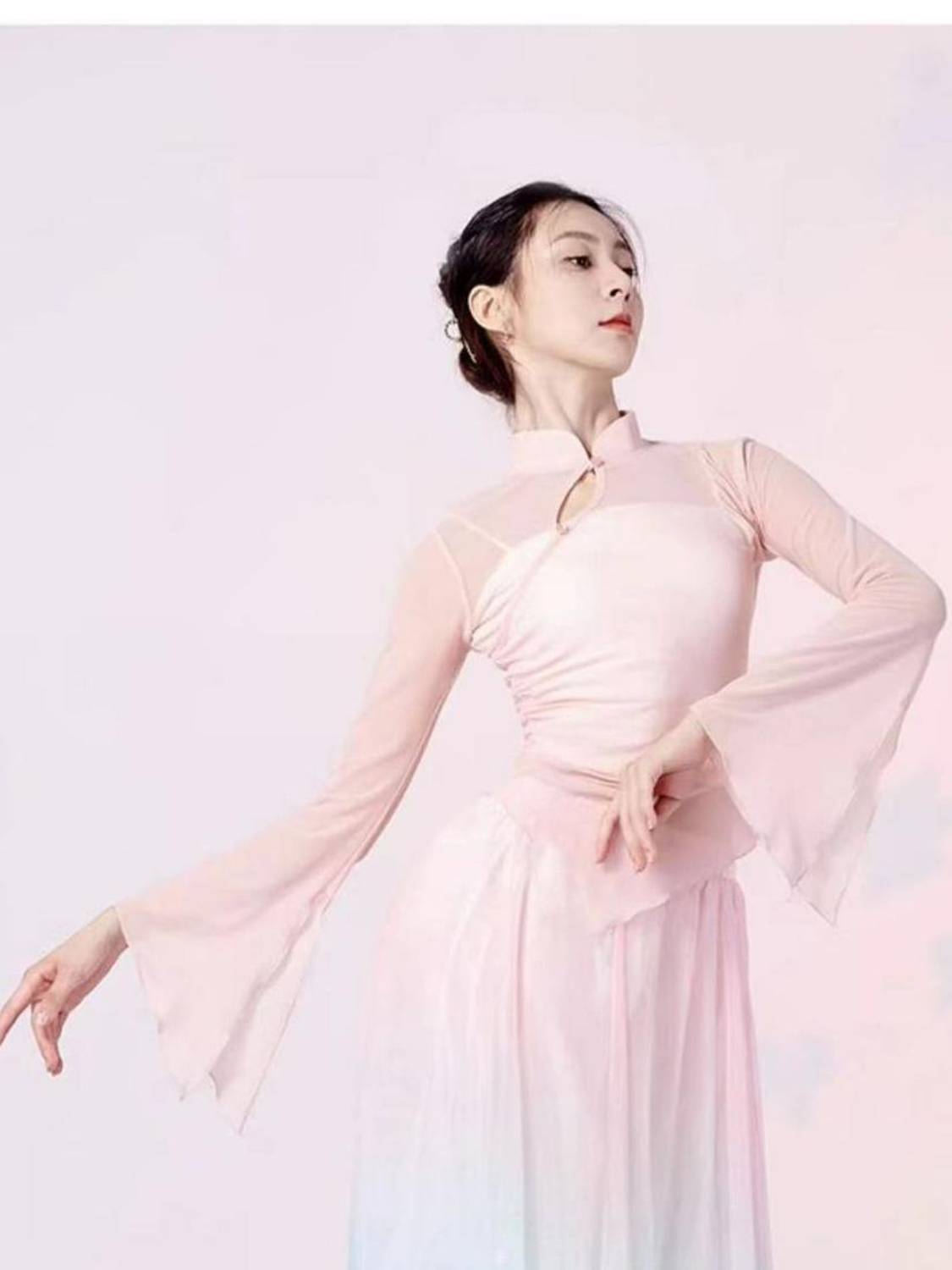 Classical dance exercises, a whole set of classical dance dance dancing dancing cheongsam super immortal horn sleeve jackets, elegant gauze