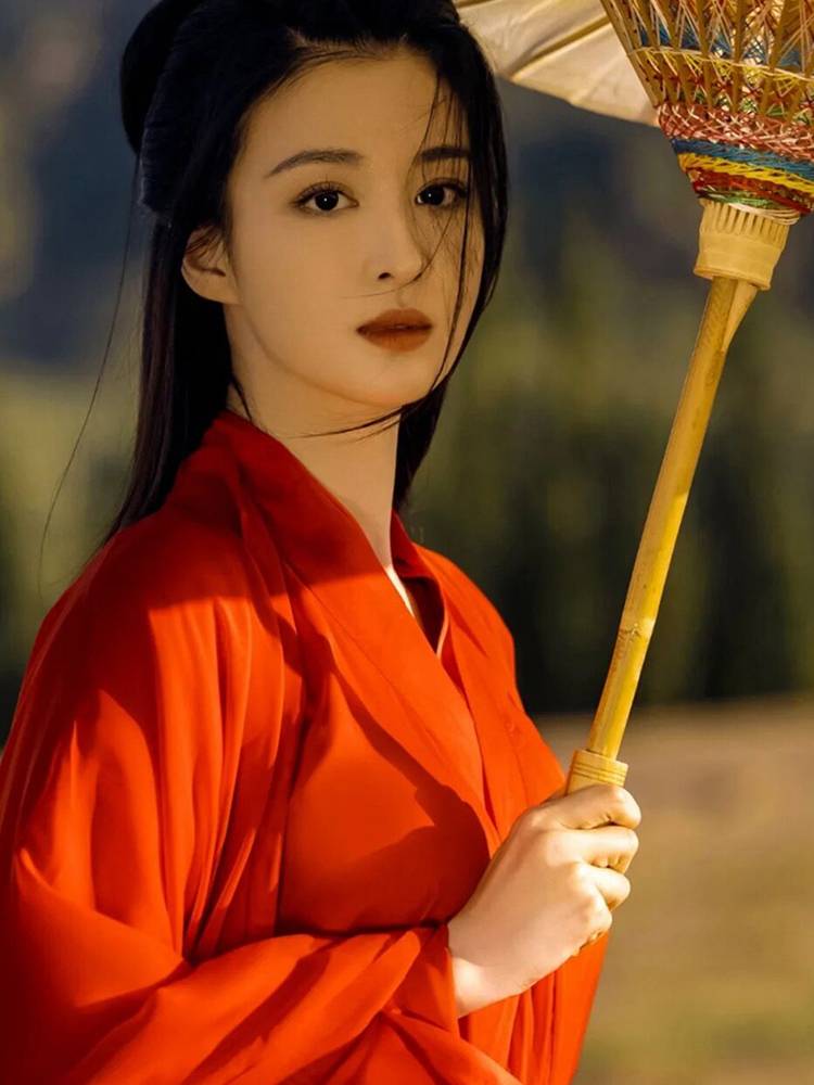 Red Wei and Jin ancient style martial arts costume Han clothing female Chinese style classical dance performance suit suits super fairy gas elegant