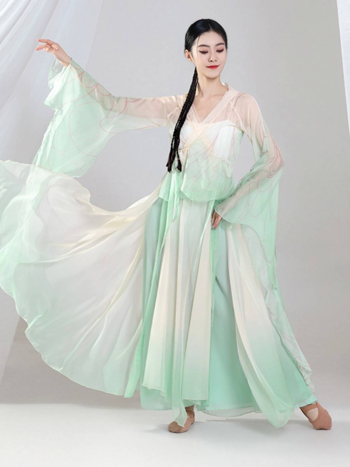 Classical dance exercise suit gradually transforms into rhyme yae dance dance clothing fairy Chinese dance elegant net gauze test performance clothing