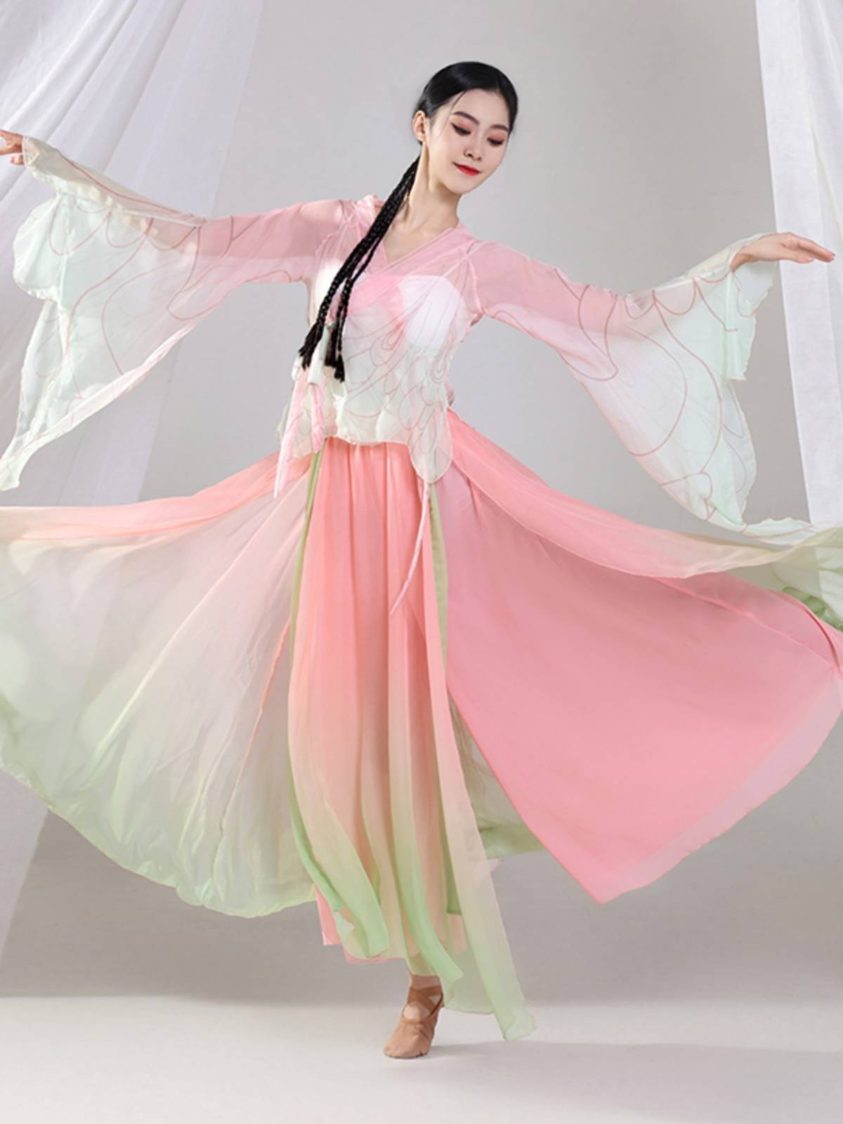 Classical dance exercise suit gradually transforms into rhyme yae dance dance clothing fairy Chinese dance elegant net gauze test performance clothing