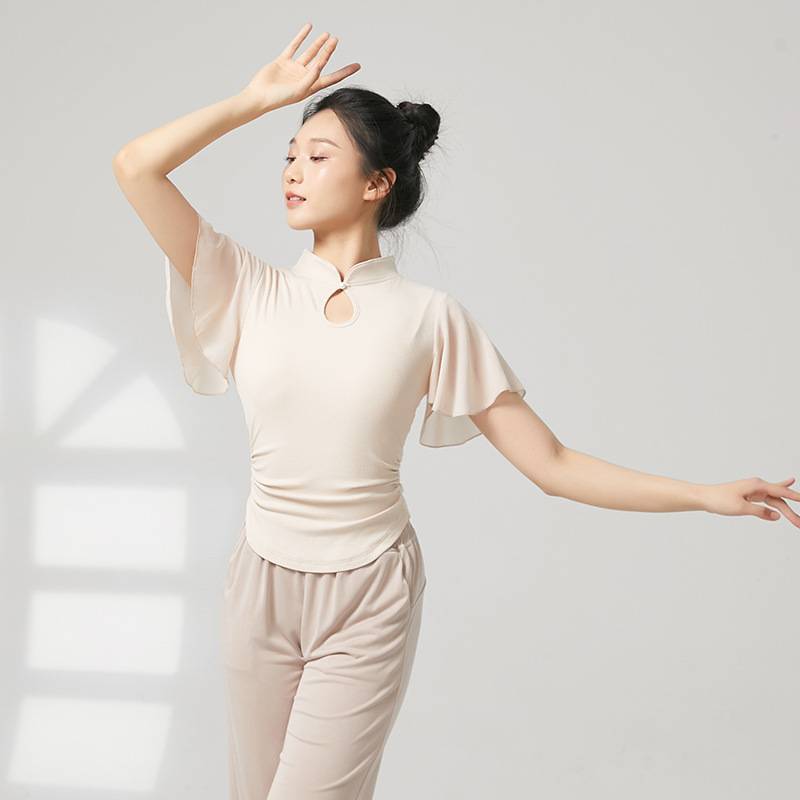 Classical dance new Chinese cheongsam leader small flying sleeve top rhyme Chinese dance modern dance exercise uniform