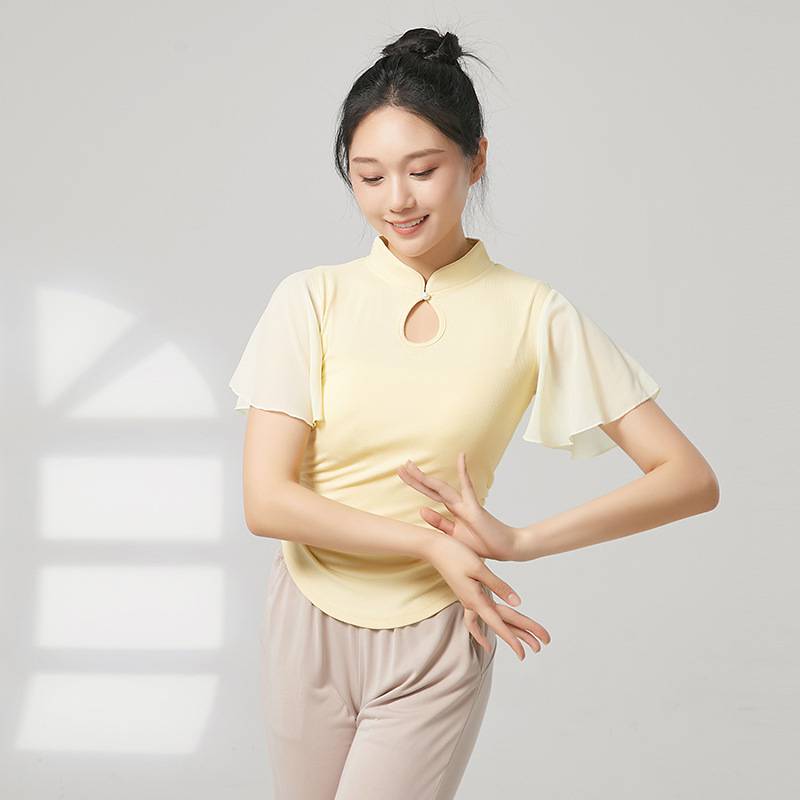 Classical dance new Chinese cheongsam leader small flying sleeve top rhyme Chinese dance modern dance exercise uniform