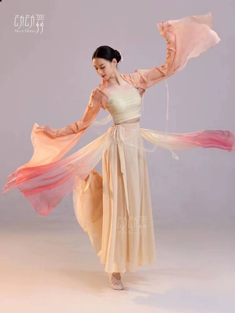 A large left -handed performance suit, Saito Mori Dance Dance Clothing Classical Practice Series Set Hanfu