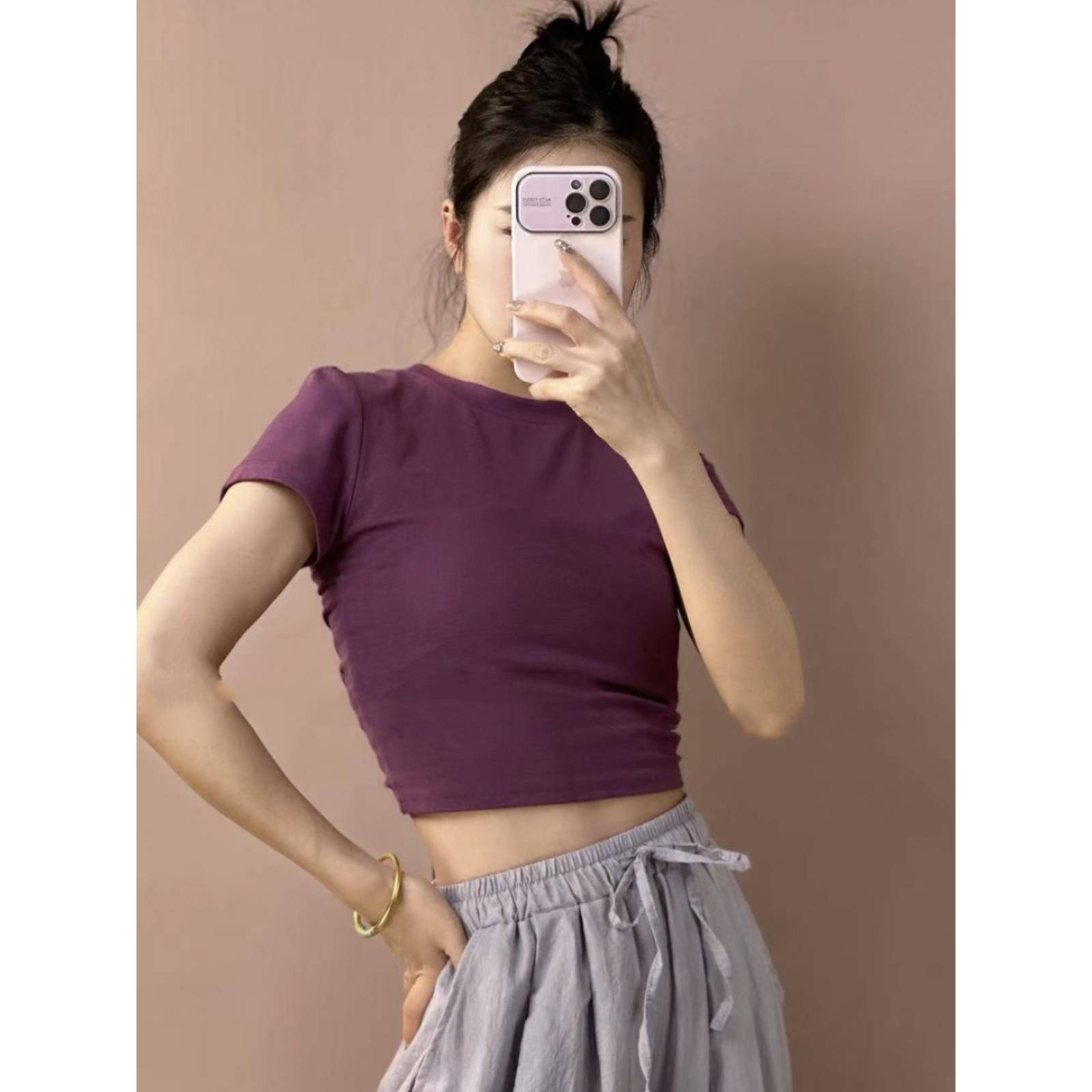 Dance practice service female student art test show showing back modern dance -shaped top Chinese classical dance base training uniforms