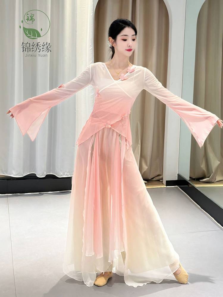 Classical dance clothing female body rhyme Gatey gauze butterfly top ancient style performance dance clothing fairy and elegant practice service